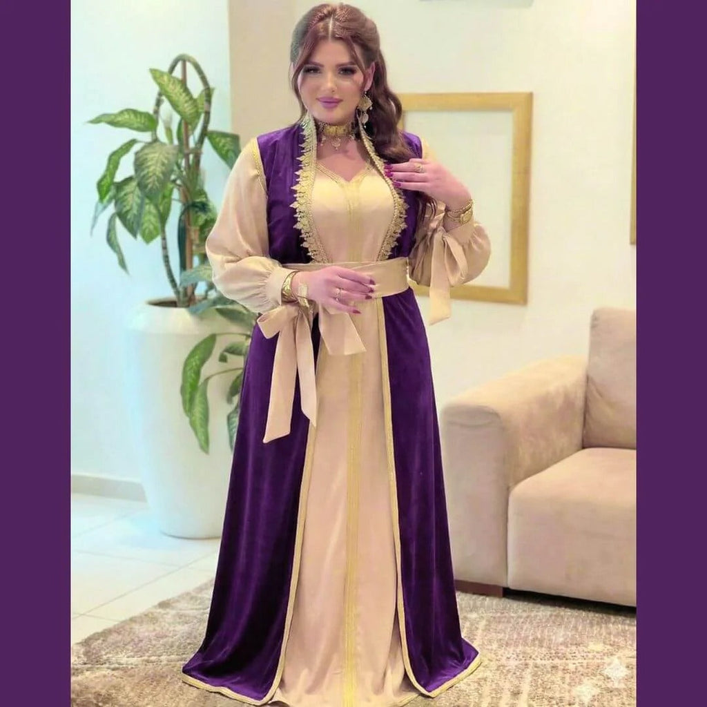 قفطان 2 بياس و كاب موبرا مع الحزام