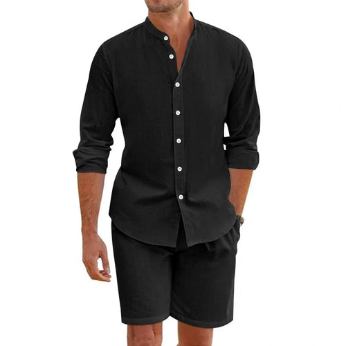Chemise Cubaine Manches Courtes & Short Élastiqué