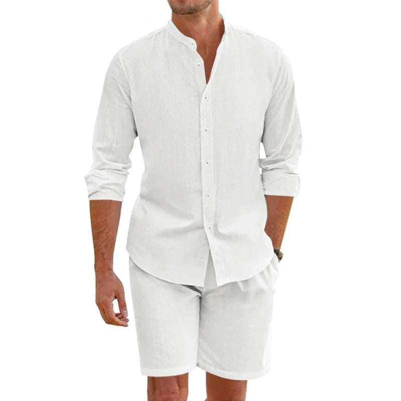Chemise Cubaine Manches Courtes & Short Élastiqué